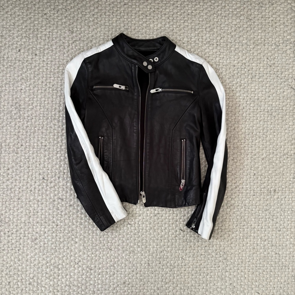Black and White Leather Jacket